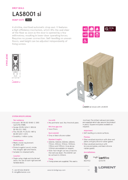 Lorient drop seal datasheets