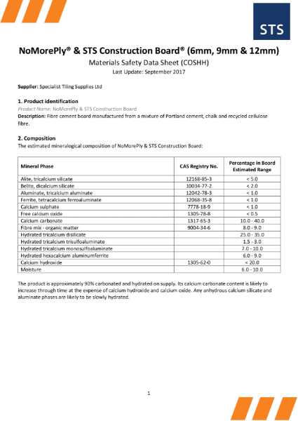 NoMorePly® & STS Construction Board®