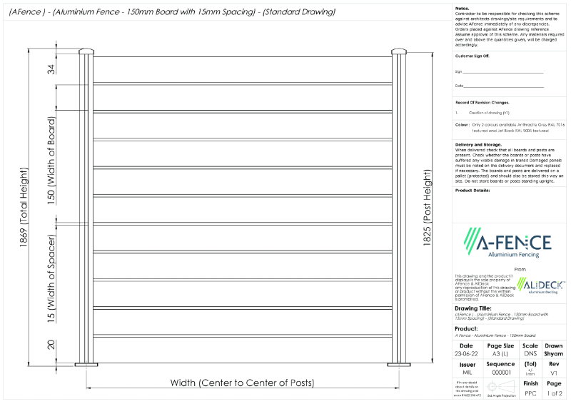 AliDeck-AFence-150mm-Board-CAD