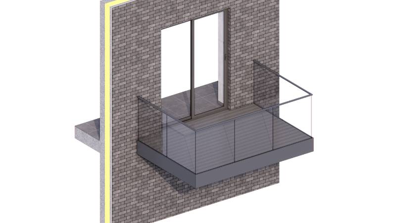 FP-One Balcony-GLASS - Cantilevered Aluminium Balcony System