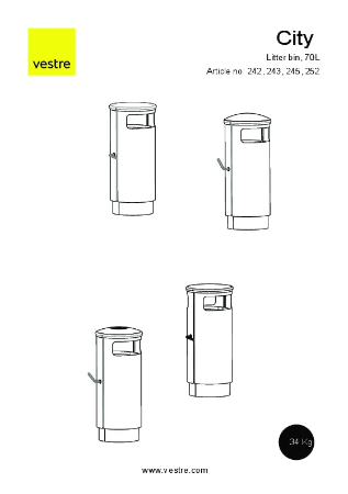 City Litter Bin - 242, 243, 245 and 252
