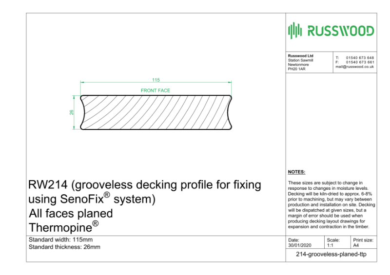 214 - Thermopine decking profile