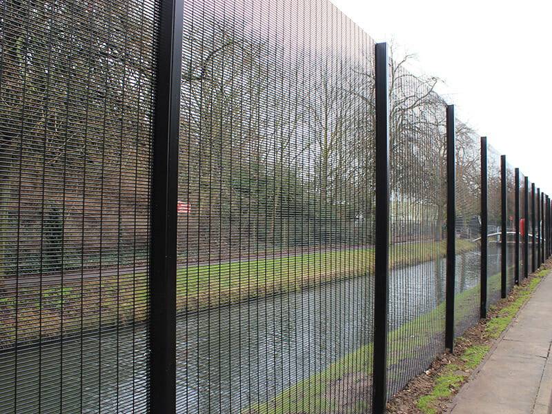 Post, wire and mesh fence systems