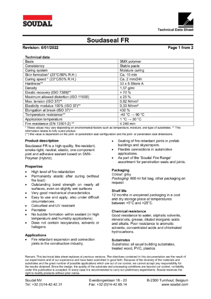 Soudaseal FR - Technical Data Sheet