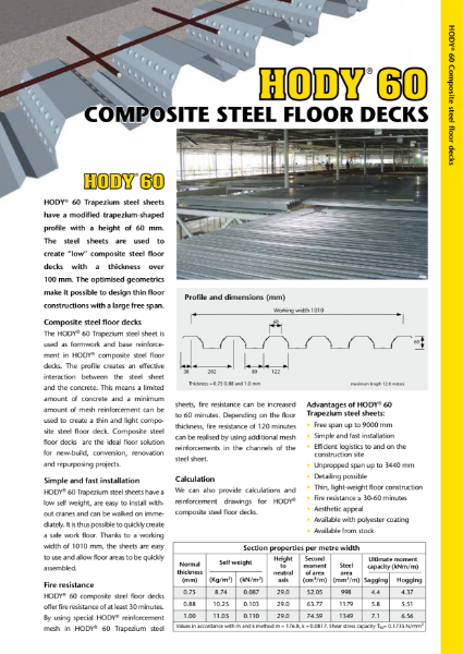 HODY Composite Steel and concrete Deck Floor System