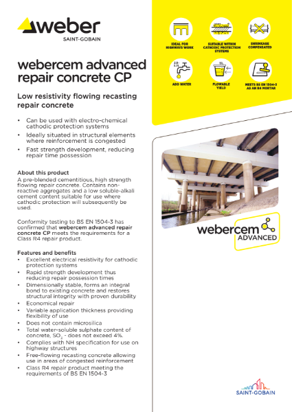 webercem advanced repair concrete CP