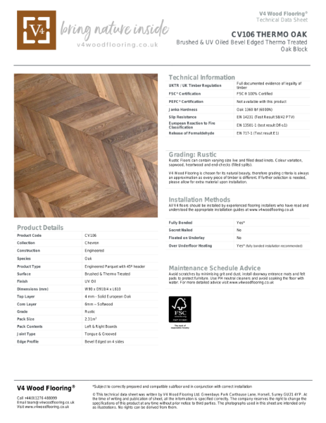 CV106 THERMO OAK I Technical Datasheet