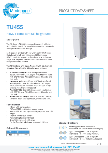 TU455: HTM71 compliant tall height unit