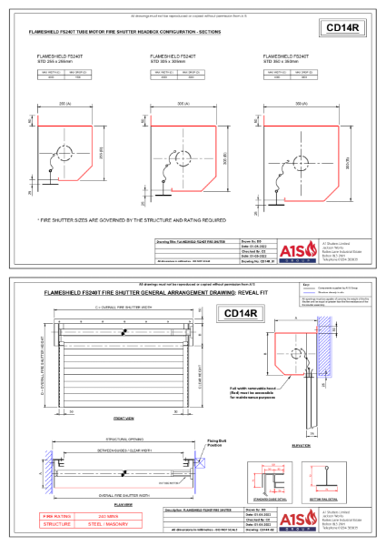 Flameshield 240 T Reveal Fix Drawing