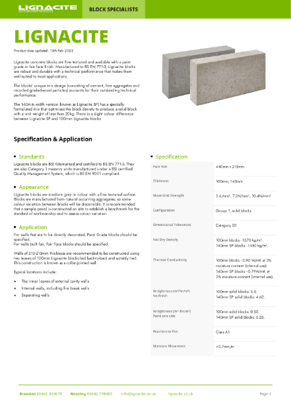 Lignacite and Ligacite SP Concrete Blocks