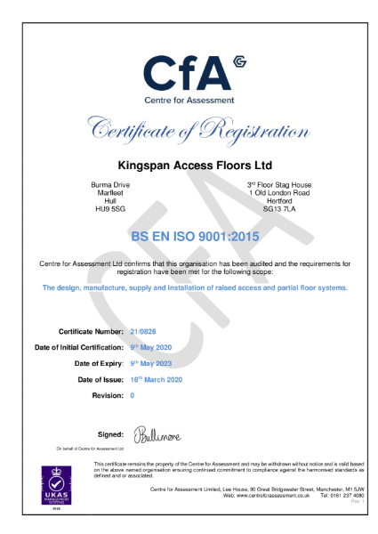 ISO9001:2015 certificate