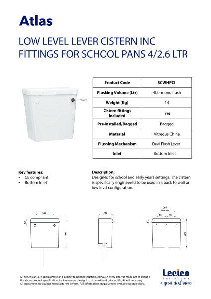 Atlas Close Coupled Lever Cistern