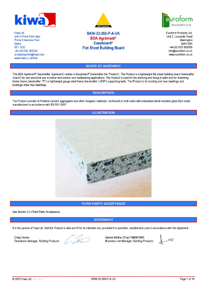 BDA Easyboard BAW-22-260-P-A-UK