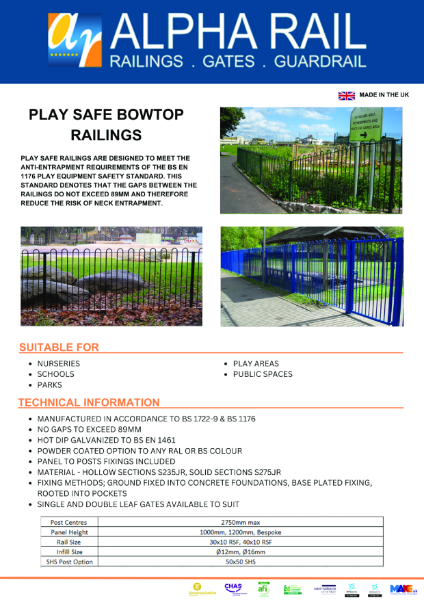 Play Safe Bow Top Data Sheet