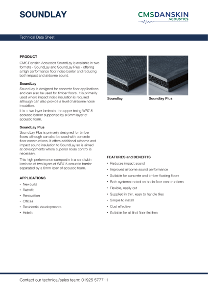 CMS Danskin Acoustics Soundlay Soundlay Plus - TDS Issue 4 06 2024