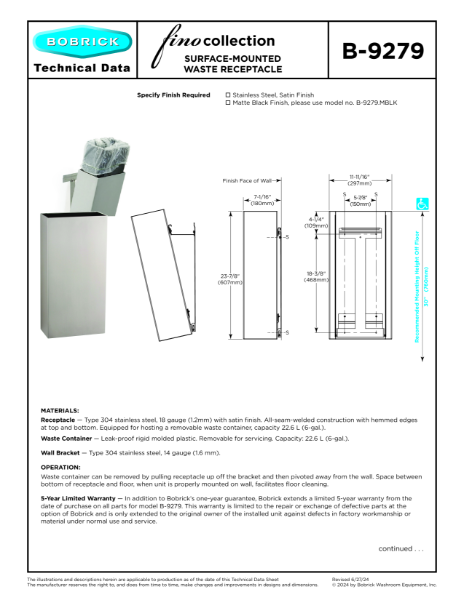 B-9279 Technical Data Sheet