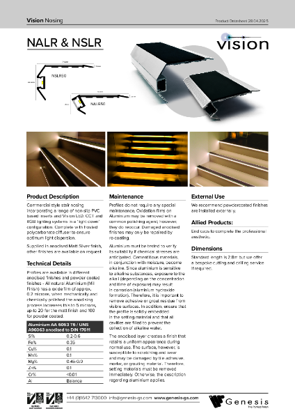 Vision Nosing Datasheet