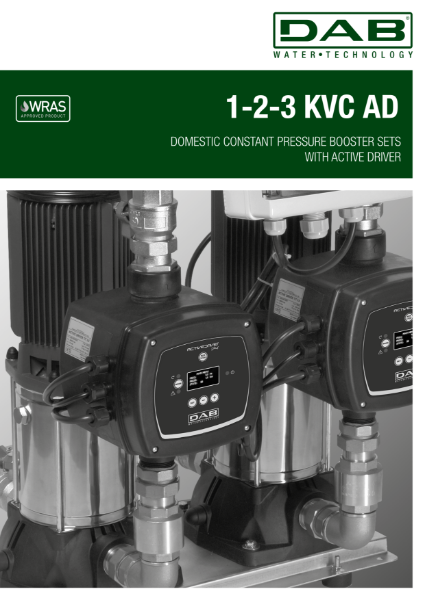 KVC AD WRAS Approved Variable Speed Water Booster Sets