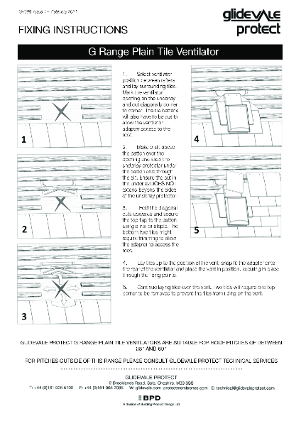 Glidevale Protect - Fixing Instructions - G5 Plain Tile Ventilator