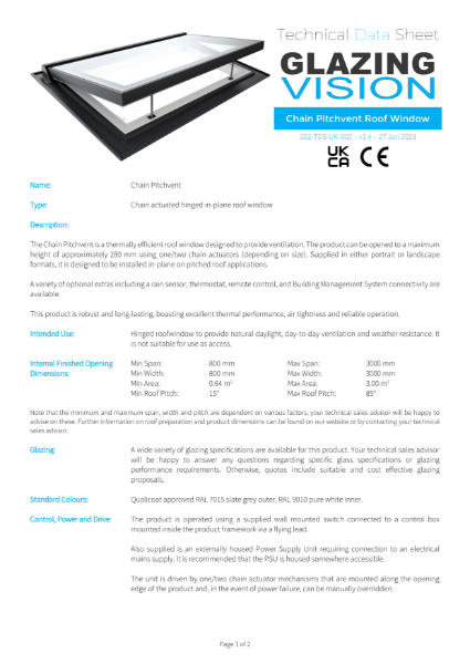 Pitchvent Product data sheet