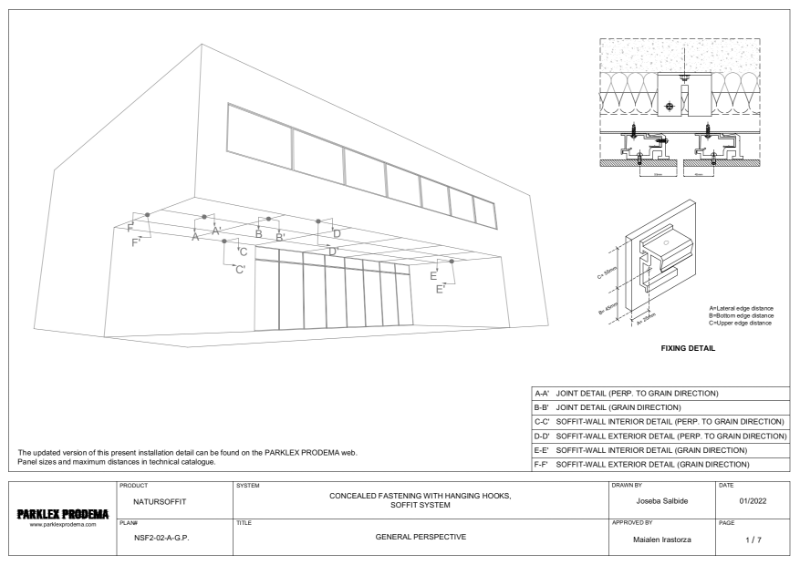 Installation details Exterior Hanging system for NATURSOFFIT