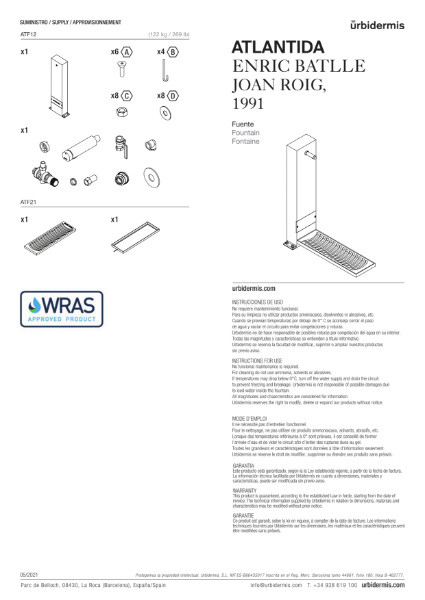 Atlantida Drinking Fountain Installation Manual