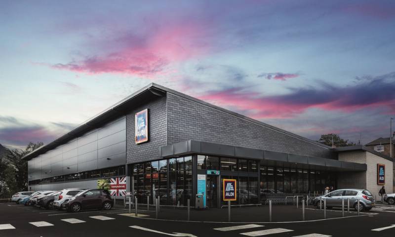 Aldi enhances trademark grey with a natural slate solution