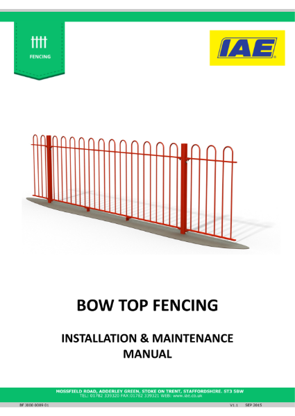 Bow-Top Installation and maintenance manual