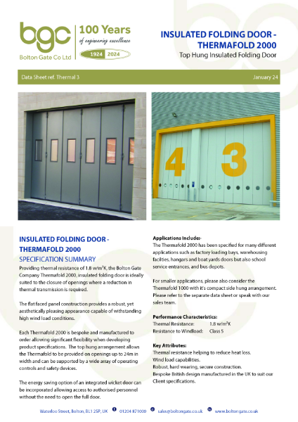 Insulated Folding Door - Thermafold 2000