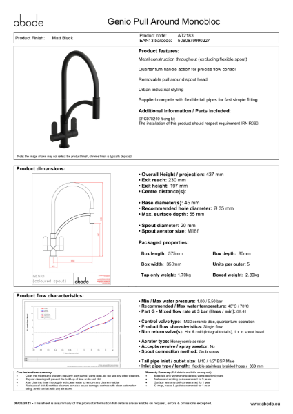 Genio (Matt Black) Consumer Specification