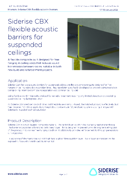 Siderise CBX flexible acoustic barriers for suspended ceilings v7.00