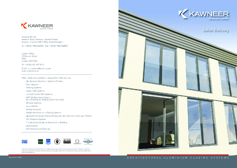 Kawneer Juliet Balcony Brochure