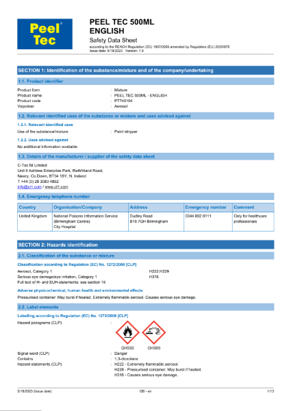 Peel Tec - MSDS (Safety Data Sheet)