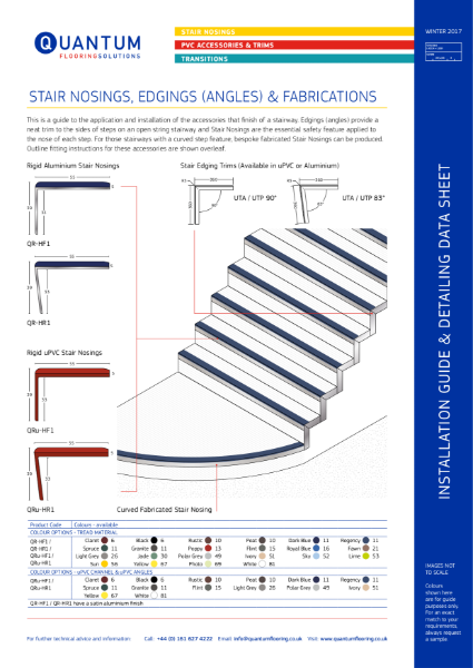 Installation Guide & Detailing Data Sheet for Stair Nosing (Stair Edging)