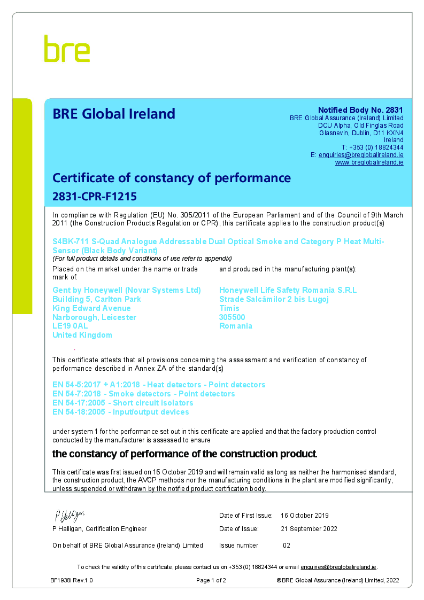 BRE Certificate