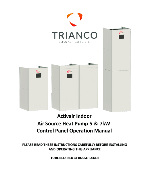 Activair Indoor Heatpump Control Panel