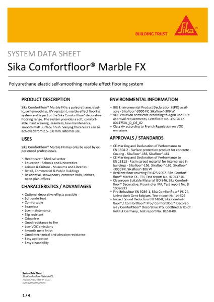 System Data Sheet - SikaComfortfloor Mable FX