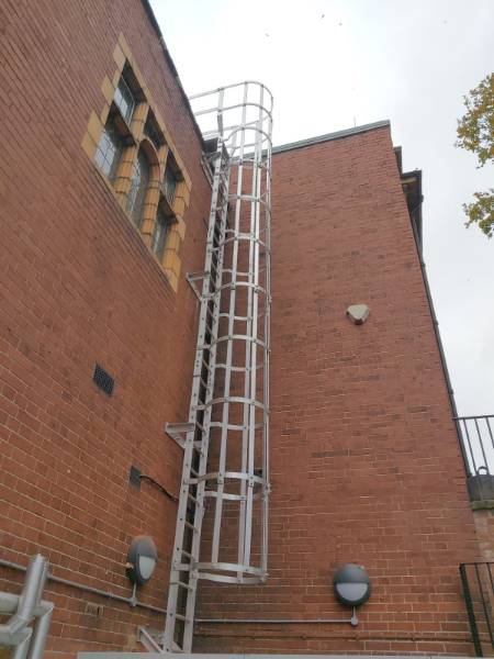 Permanently fixed vertical ladder system - Mild steel ladders, Safety  Fabrications Limited