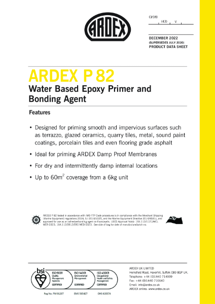 ARDEX P 82 Datasheet