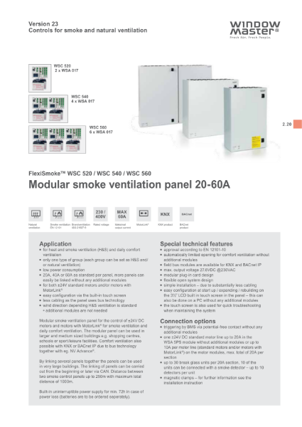 WSC 520 / 540 / 560 Data Sheet