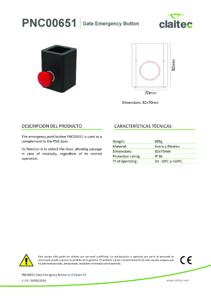 PNC00651 Emergency Button v1.0 Claitec ES