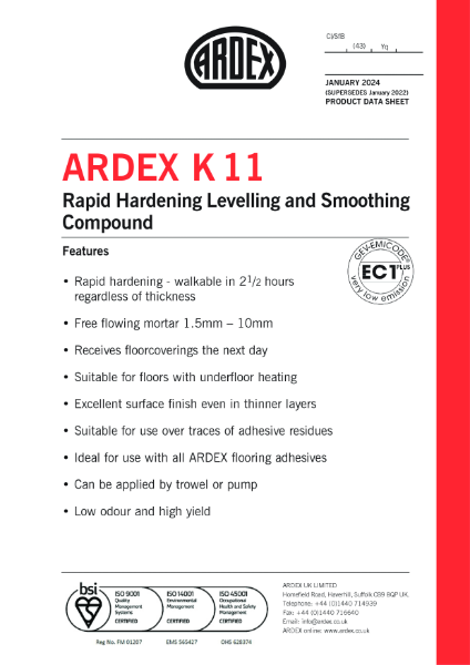 ARDEX K 11 Datasheet