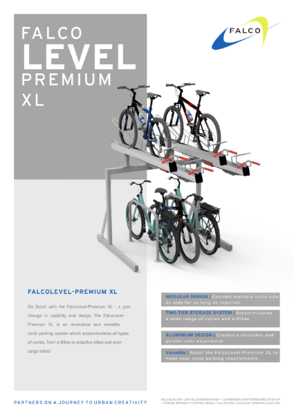 FalcoLevel-Premium+ Two-Tier Cycle Rack – Product Data Sheet