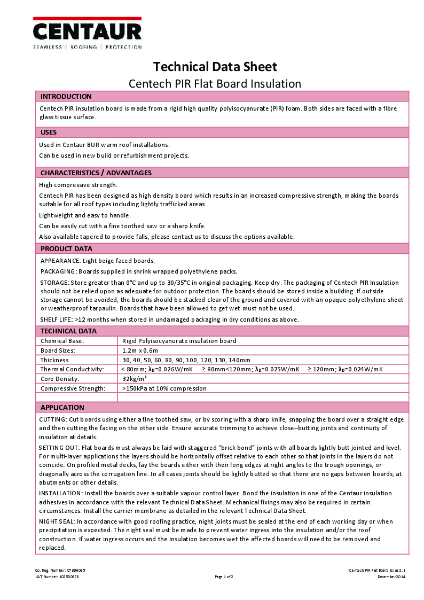 Centech PIR Flat Board TDS