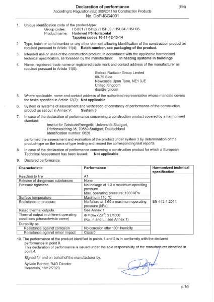 Hudevad P5 Horizontal Tapping Code 10- 14 DoP