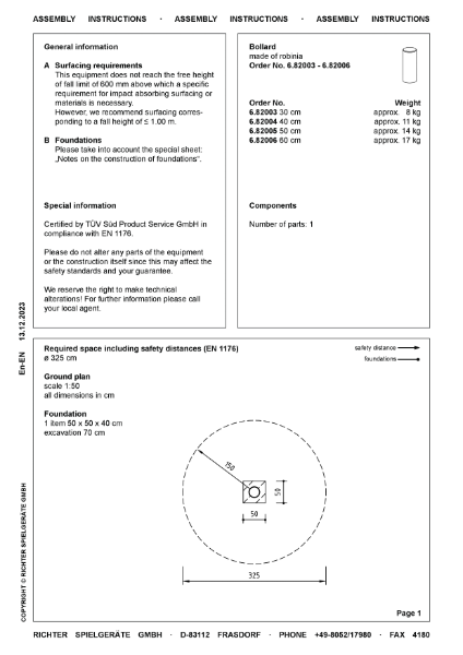 Timberplay Balancing Equipment - Stepping Logs - Assembly Instructions