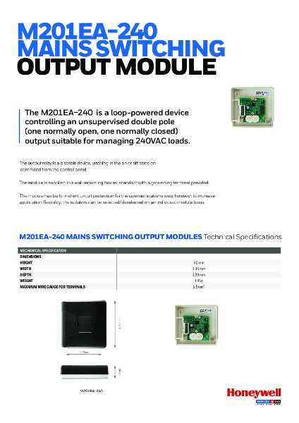Morley-IAS M201EA-240 Mains Switching Output Module