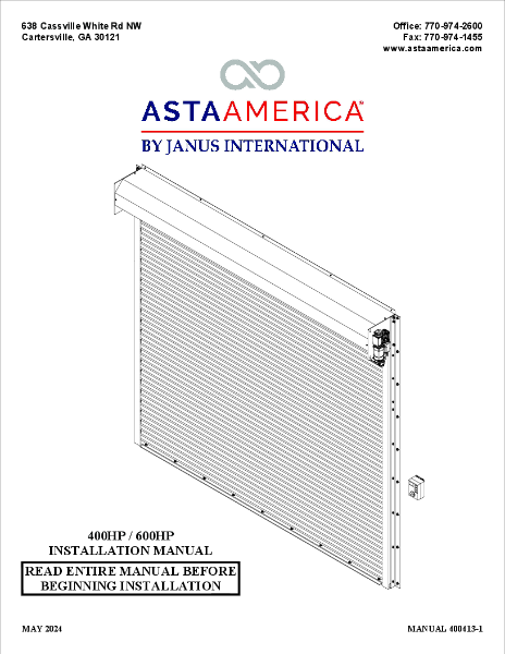 400HP & 600HP SERIES INSTALLATION INSTRUCTIONS