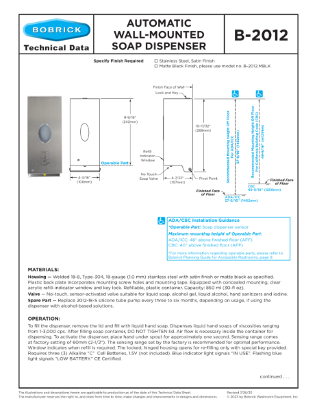 Automatic Wall Soap Dispenser - B-2012