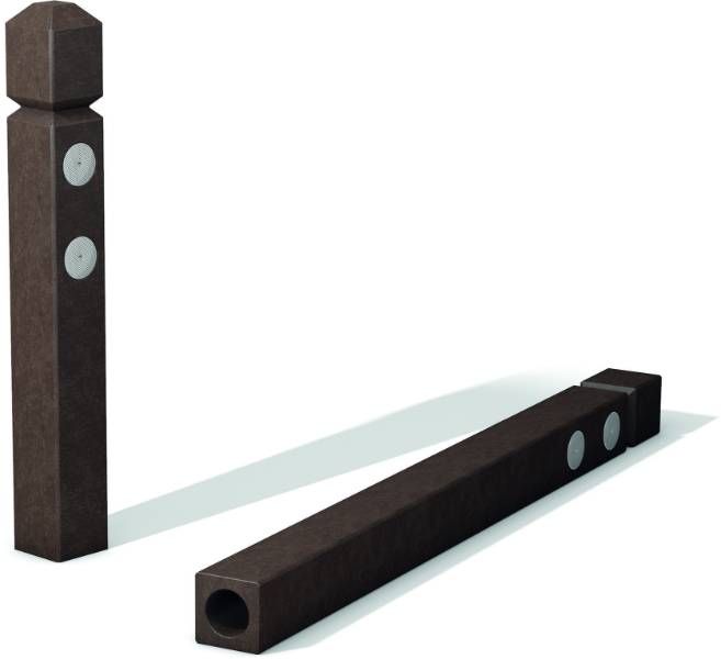 hanit Pyramid Head Bollard - Recycled Plastic Bollard with Reflectors